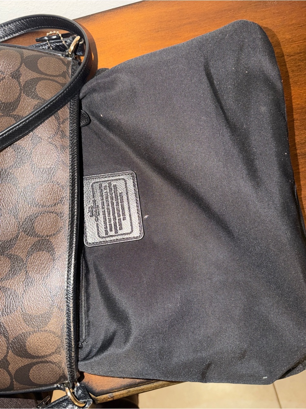 Coach Brown Signature Crossbody with Black Trim and Gold Hardware with hangtag - Picture 8 of 11